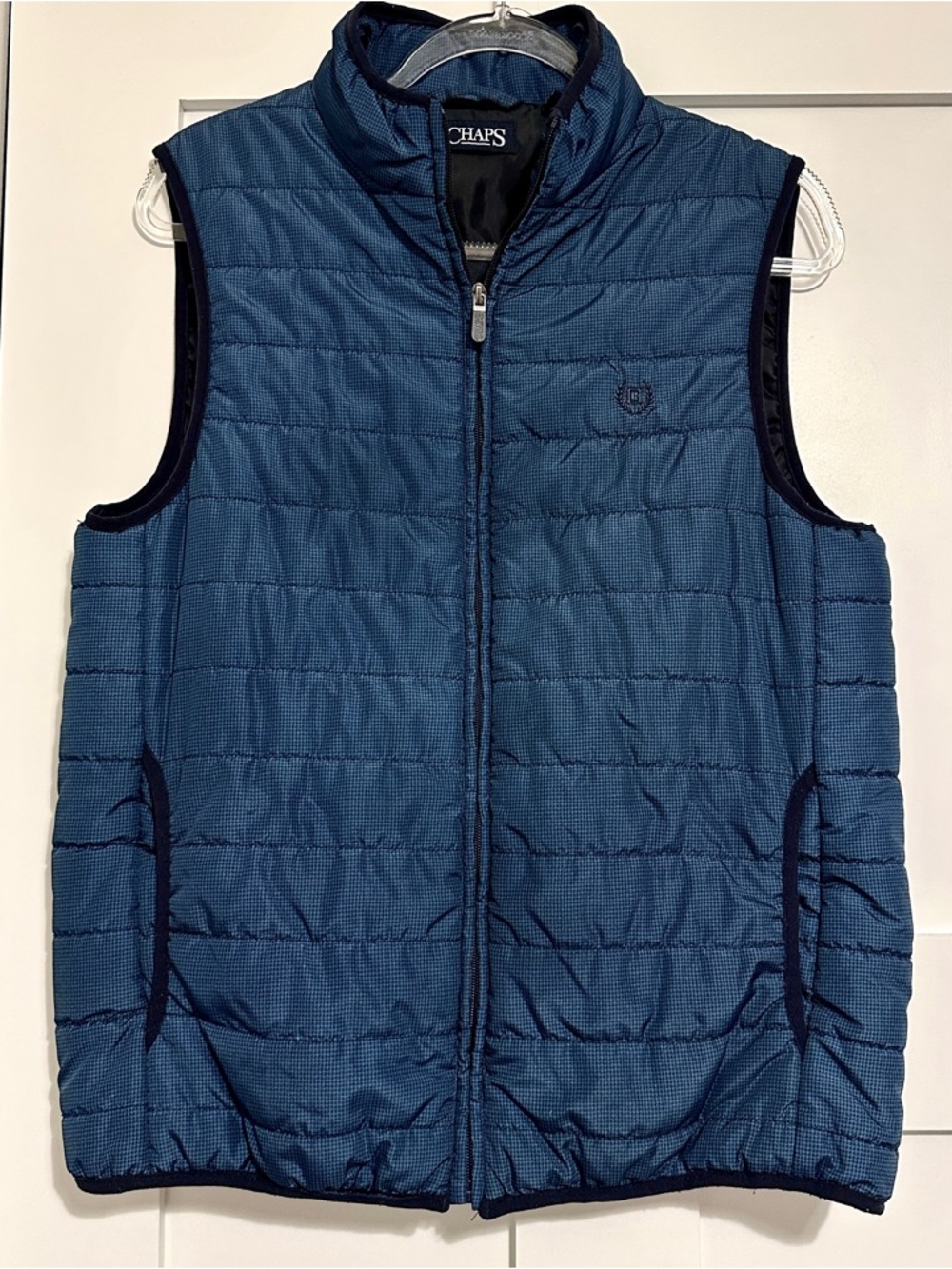 Chaps Men’s Navy Blue Quilted Puffer Vest • Medium